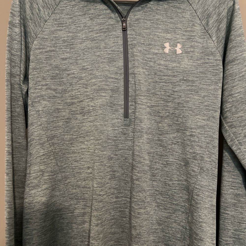 Under Armour Blue Heather Quarter-Zip Top - Picture 2 of 3